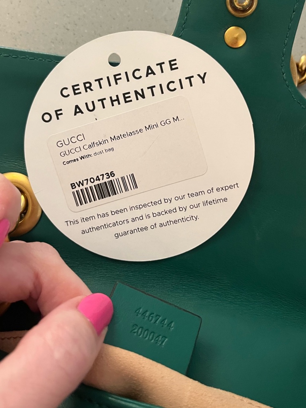 Authentic Gucci Green Shoulder Bag w/ Gold Hardware - Picture 9 of 16